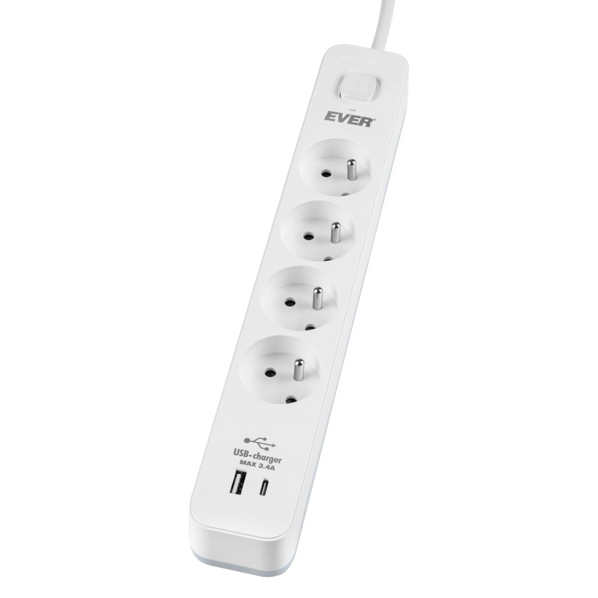 Prekrožna letev PROTECT 4Schuko, USB-A, USB-C, 1.5m 2