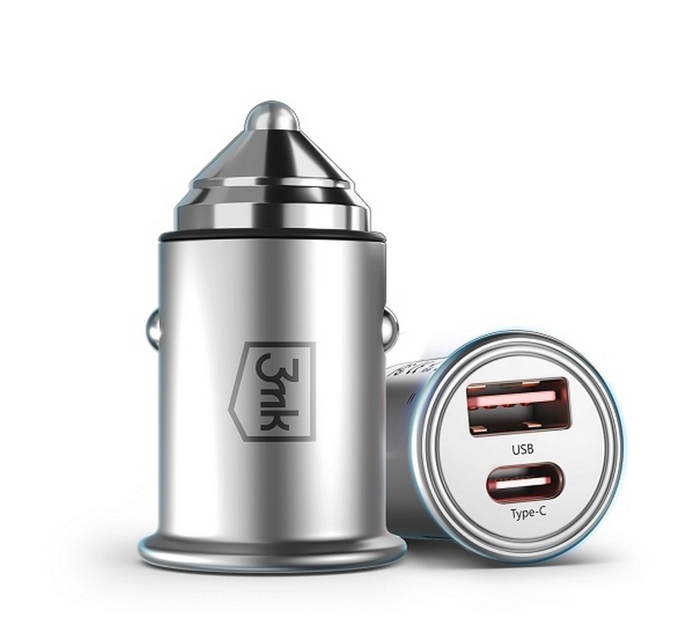 Avtomobilski polnilnik 45W, 1x USB-C + USB-A 2