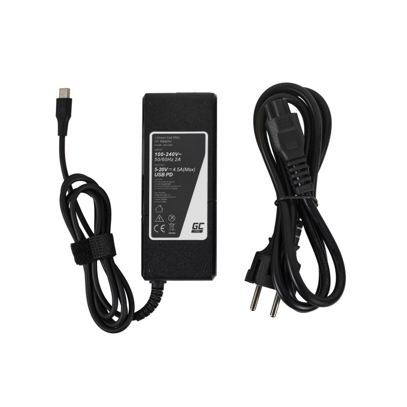 Green Cell USB-C polnilnik 90W (PD, 5-20V) 5