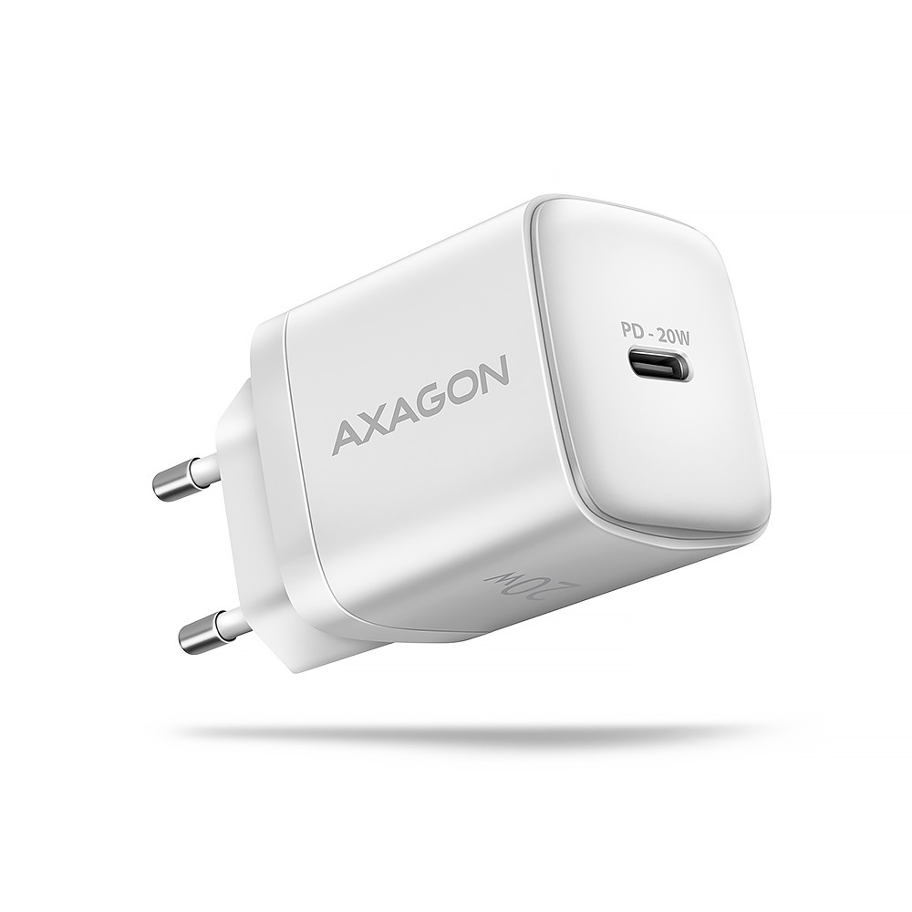 Omrežni polnilnik USB-C PD 20W, bel