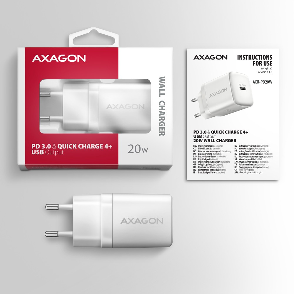 Omrežni polnilnik USB-C PD 20W, bel 7