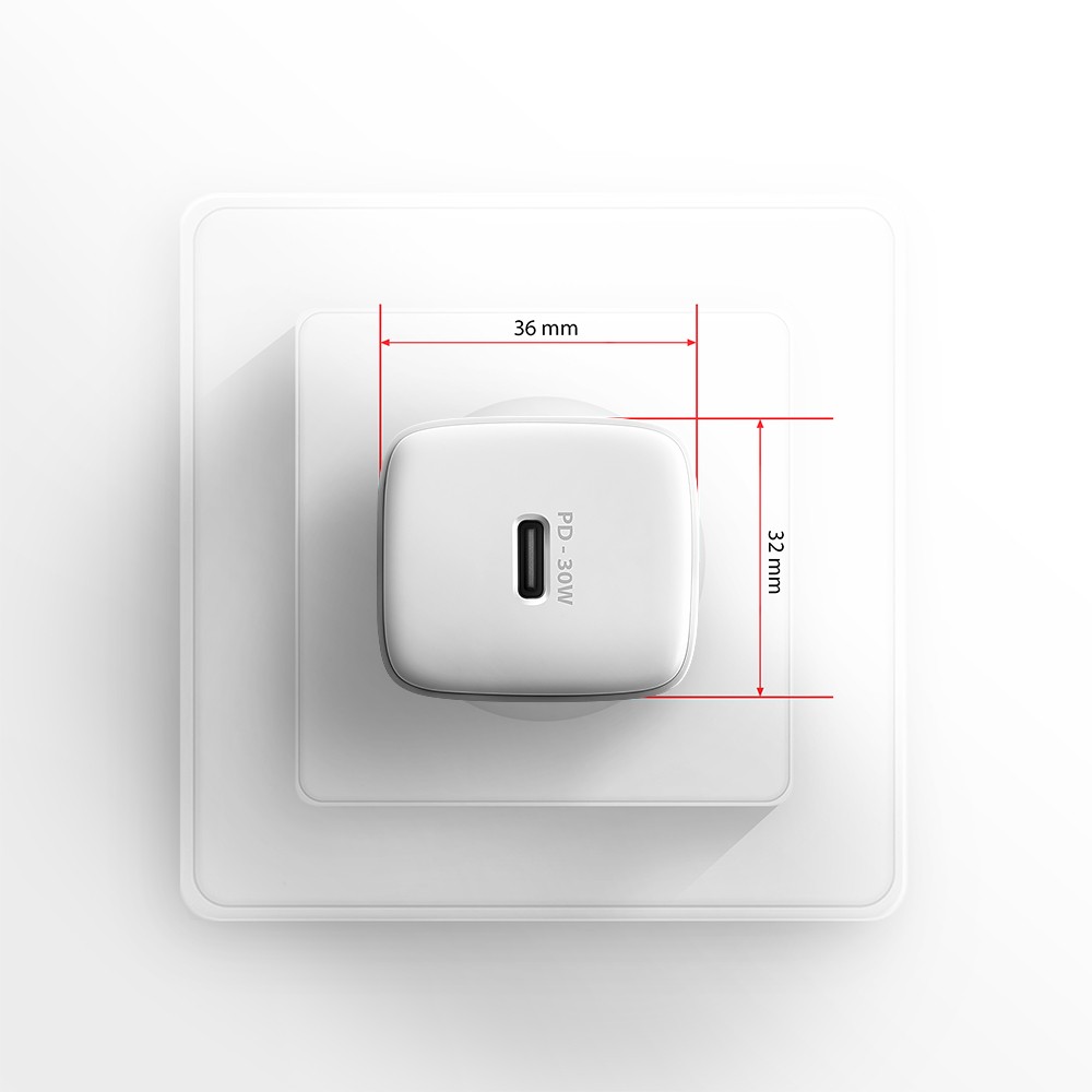 Omrežni polnilnik USB-C PD 30W, bel 7
