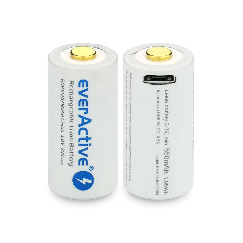 Akumulator 16340 3V Li-ion 700 mAh z micro USB 3