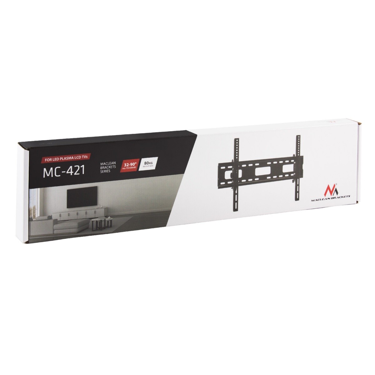 Stenski nosilec za TV Maclean MC-421, 37-90", do 80kg, VESA 600x400 2