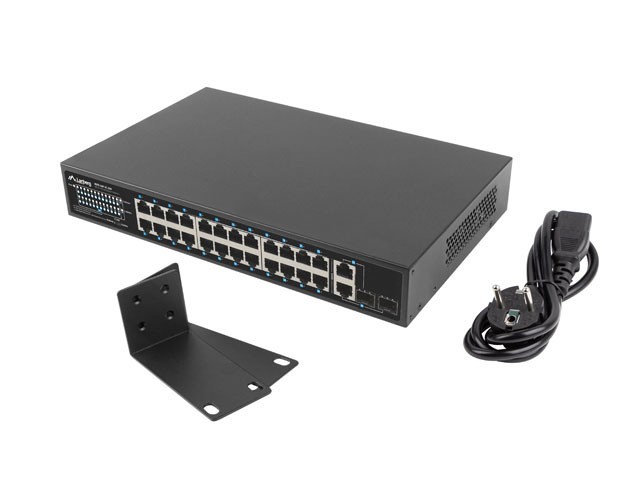 Upravljalni stikalo 24x 100MB PoE+ / 2x COMBO 3