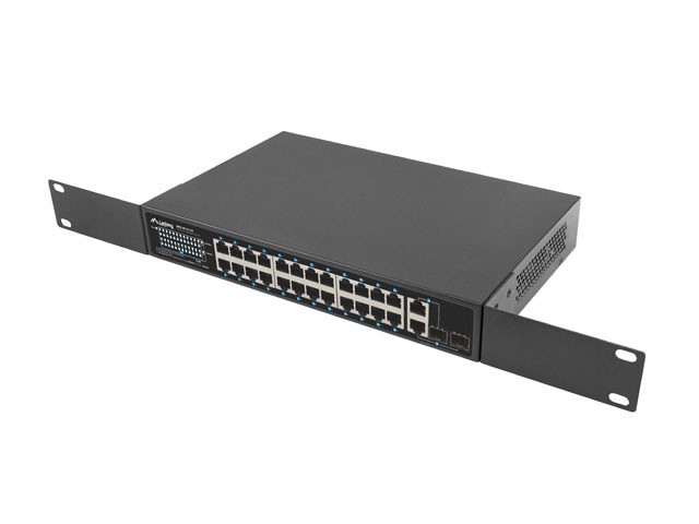 Upravljalni stikalo 24x 100MB PoE+ / 2x COMBO 8