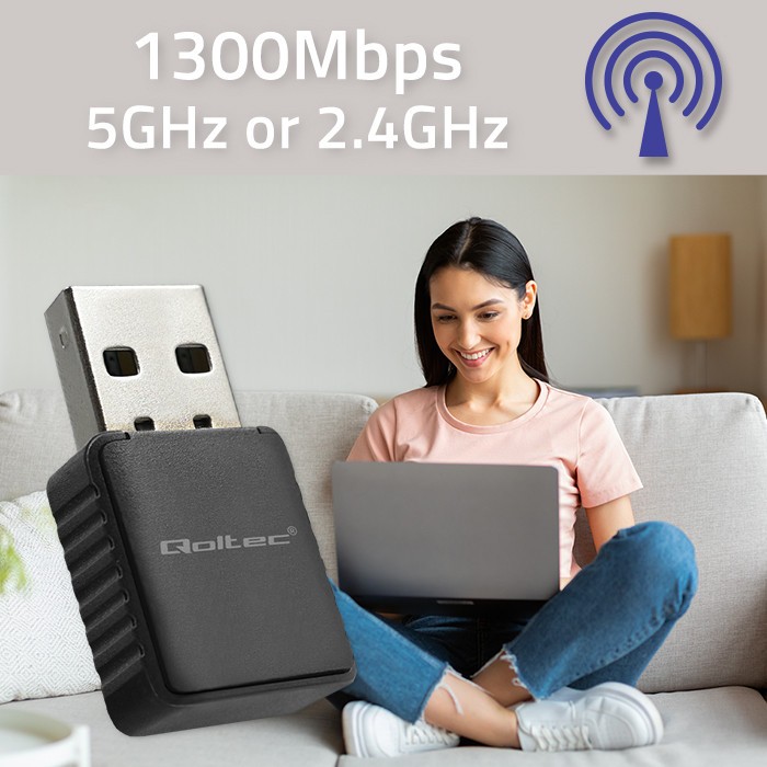 Ultra hiter Dual mini WiFi AC adapter, 1300Mbps 2