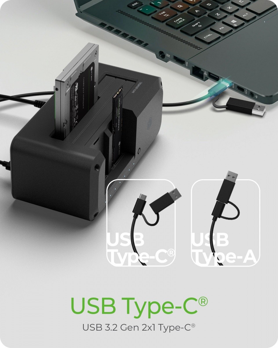 Stazione di docking IB-2924MSCL-C31 Docking & CloneStation 1x 2,5"/3,5" na 1x M.2 NVMe & M.2 NVMe na M.2 NVMe 2
