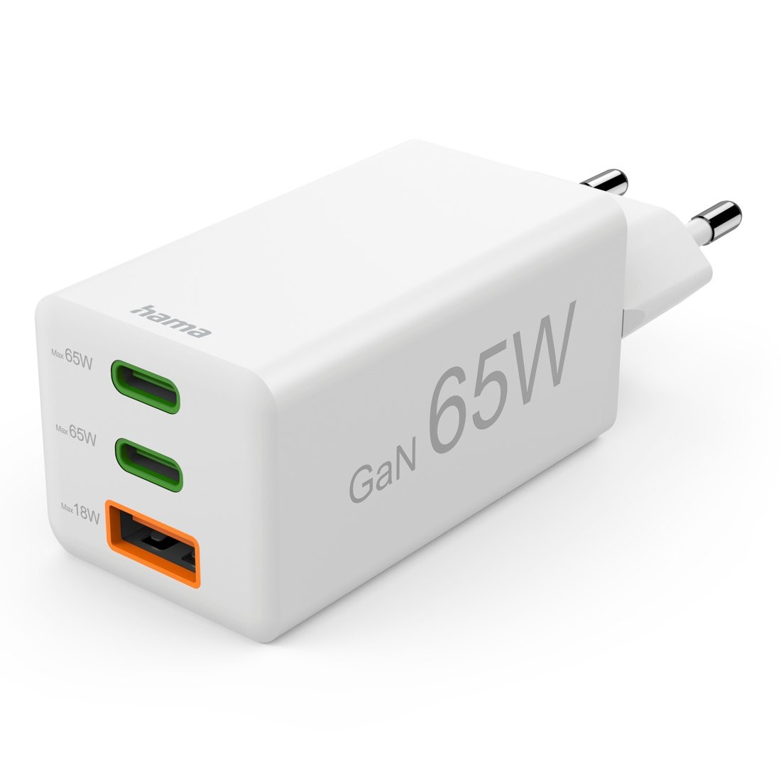 Hama USB-C PD/QC 65W omrežni polnilnik, Gan tehnologija