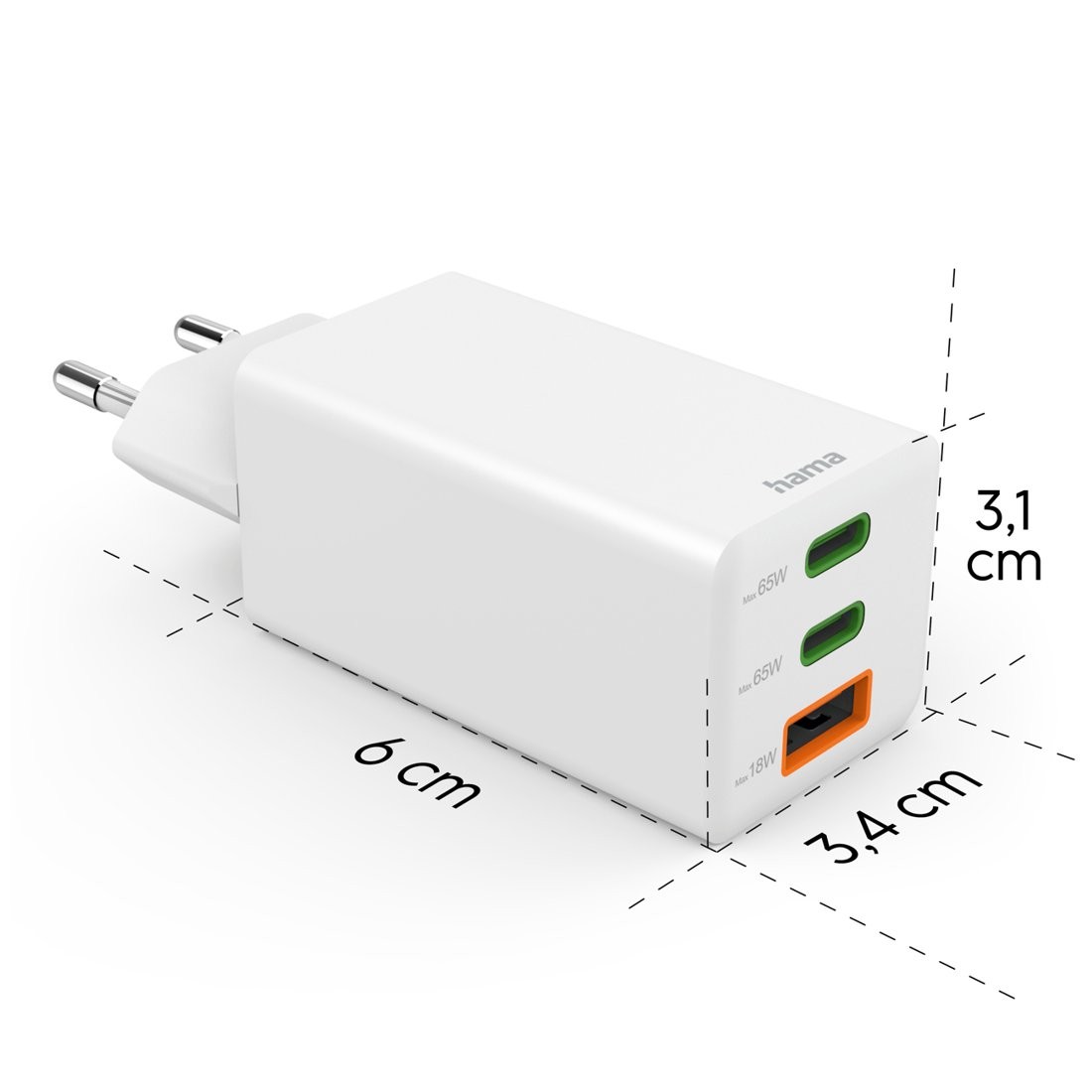 Hama USB-C PD/QC 65W omrežni polnilnik, Gan tehnologija 2