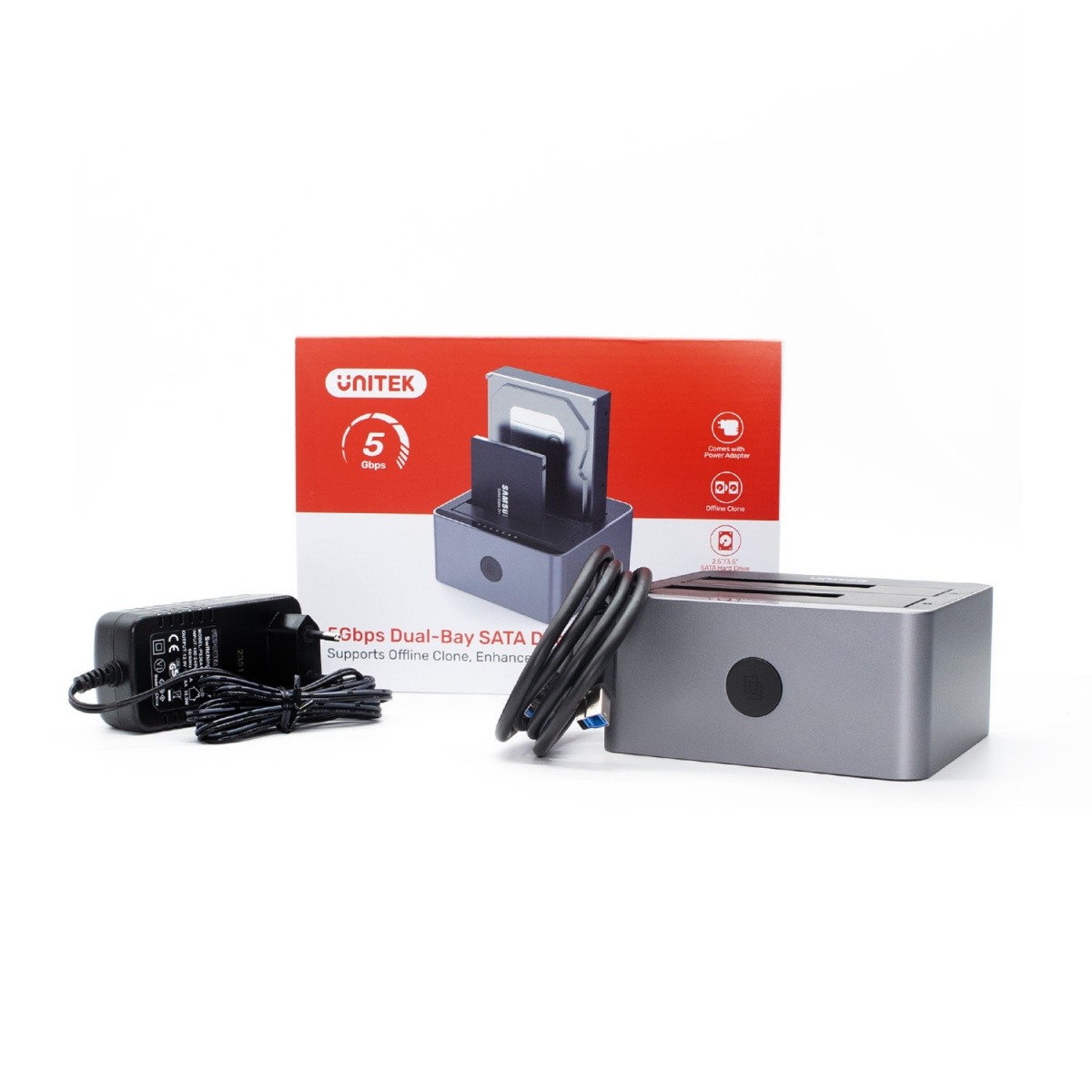 Klonska postaja za diske 2,5/3,5 z USB 5 Gbps 4