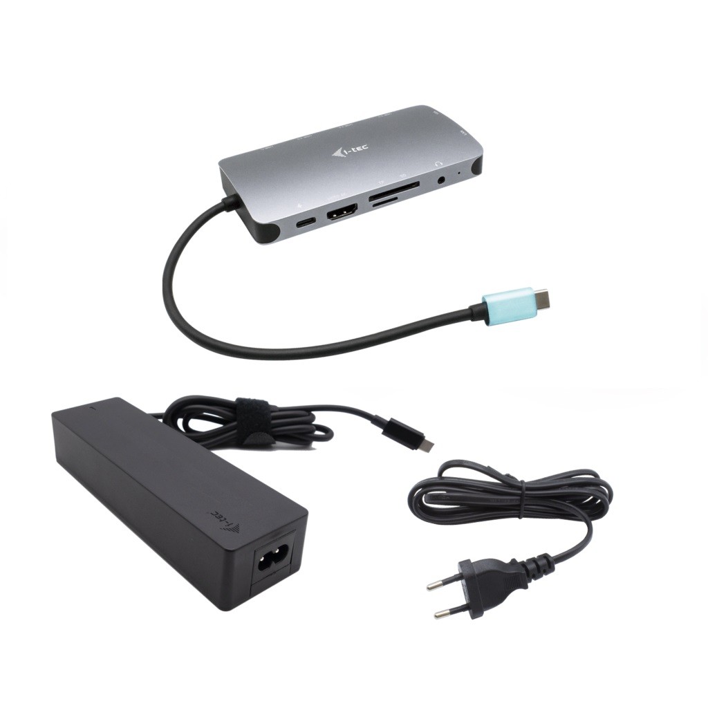 Docking postaja USB-C Metal Nano HDMI/VGA z LAN + Univerzalni polnilnik 100W