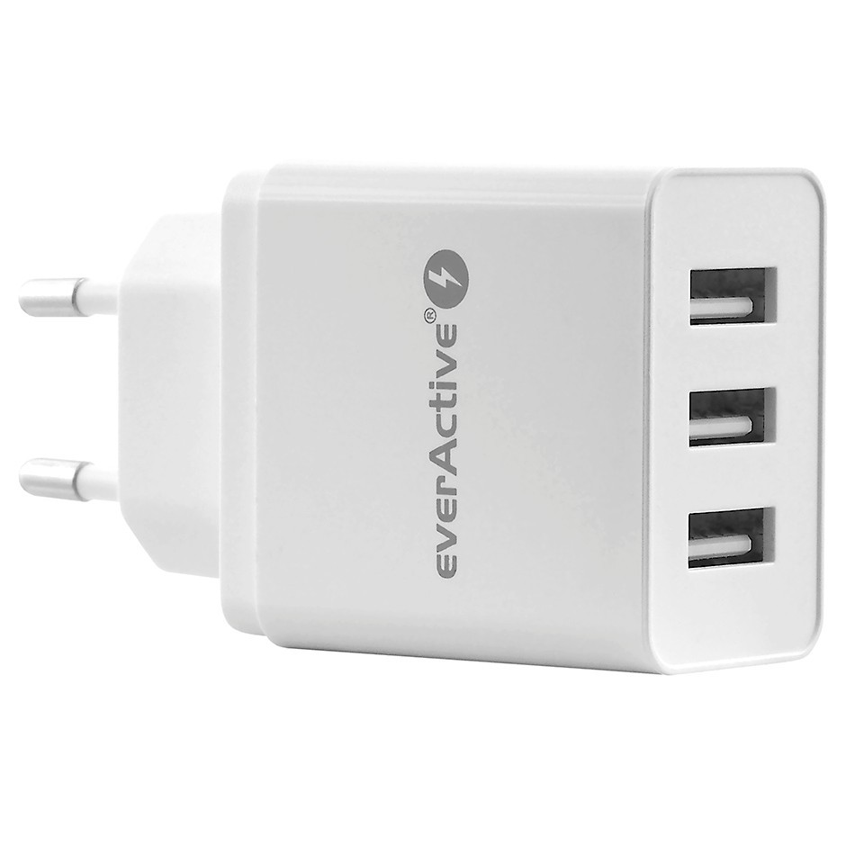 Omrežni polnilec 3x USB 3.4A IQ Smart Charging, bel