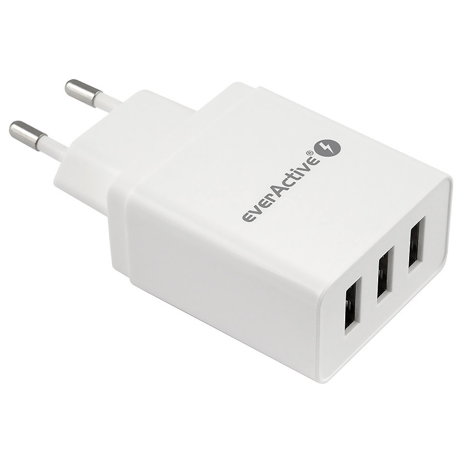 Omrežni polnilec 3x USB 3.4A IQ Smart Charging, bel 3