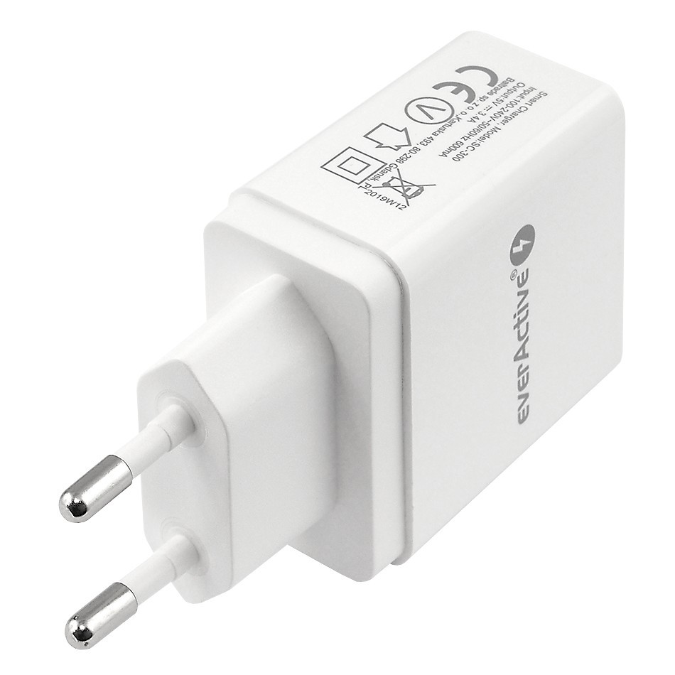 Omrežni polnilec 3x USB 3.4A IQ Smart Charging, bel 4