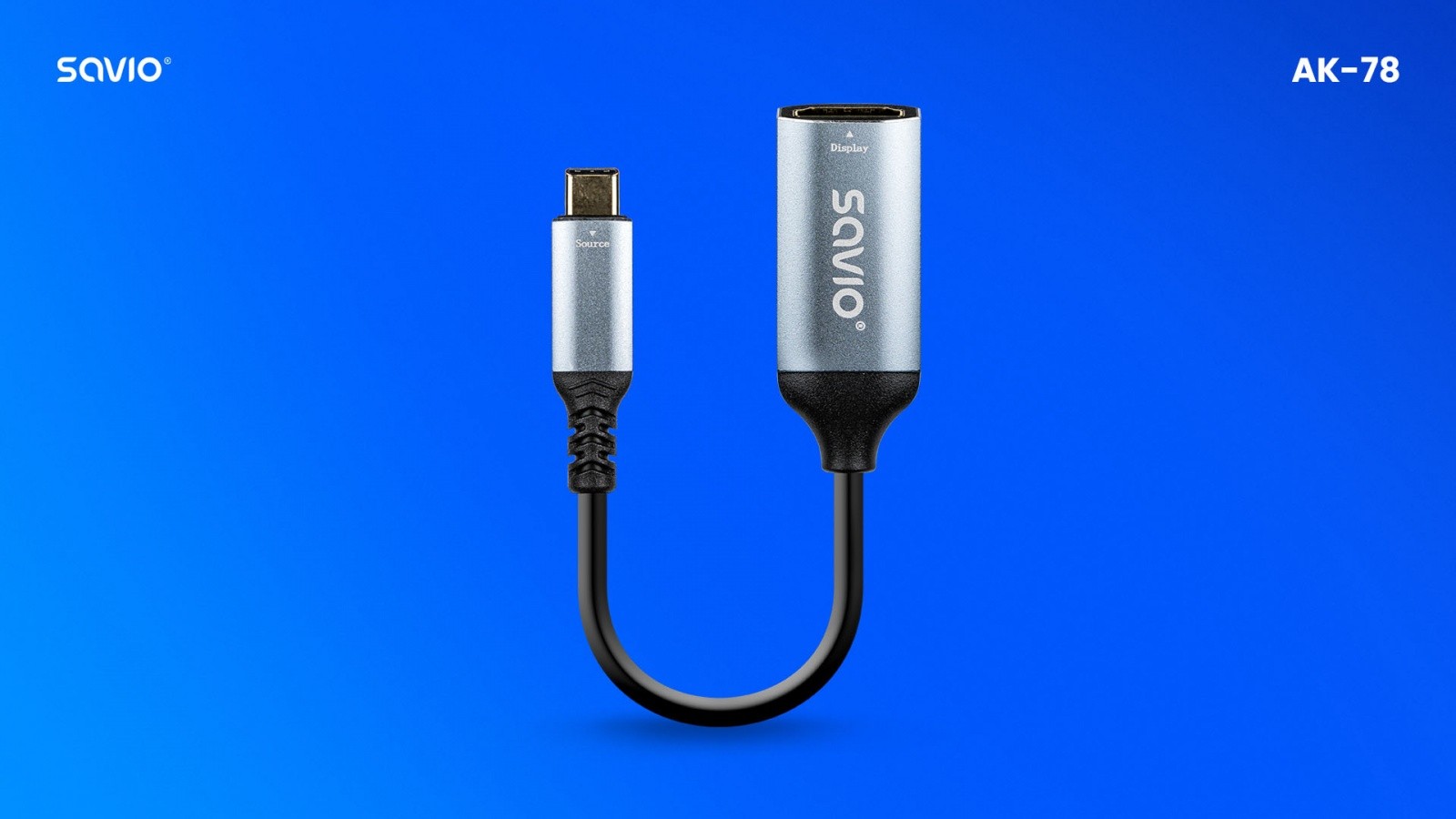 Adapter USB-C na HDMI 4K 60Hz AK-78, aluminijast 3
