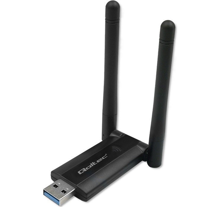 Qoltec DUAL Wi-Fi USB 3.0 adapter AC1200, 2x2dBi