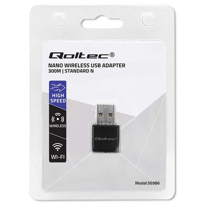 Qoltec NANO WiFi USB 2.0 adapter 300Mbps 8