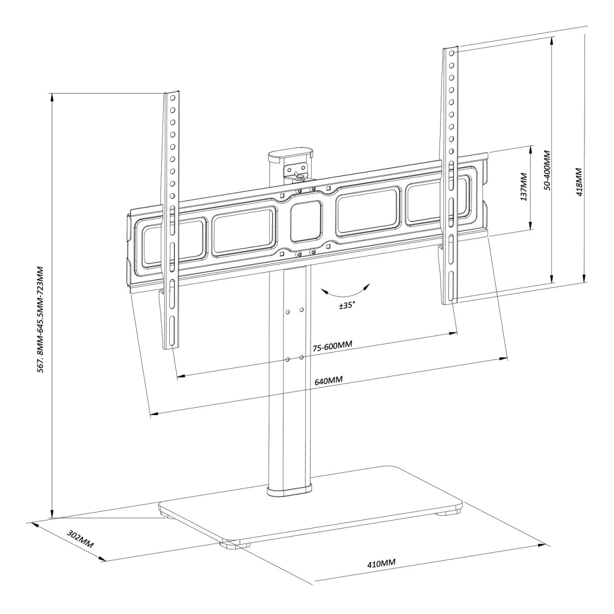 Stenski nosilec za TV do 40kg MC-386 8