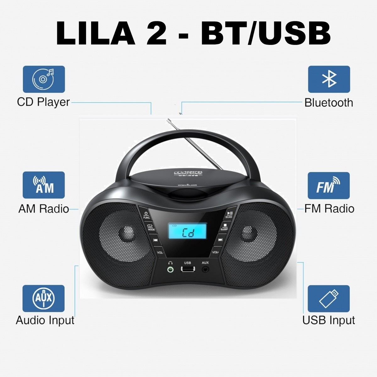 CD radio predvajalnik LILA2 USB/BT - Črn 3