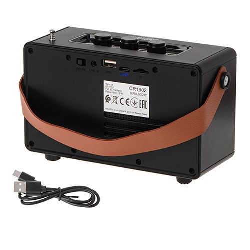 CR1902 Bluetooth zvočnik z radiem FM, USB-C, črn 5