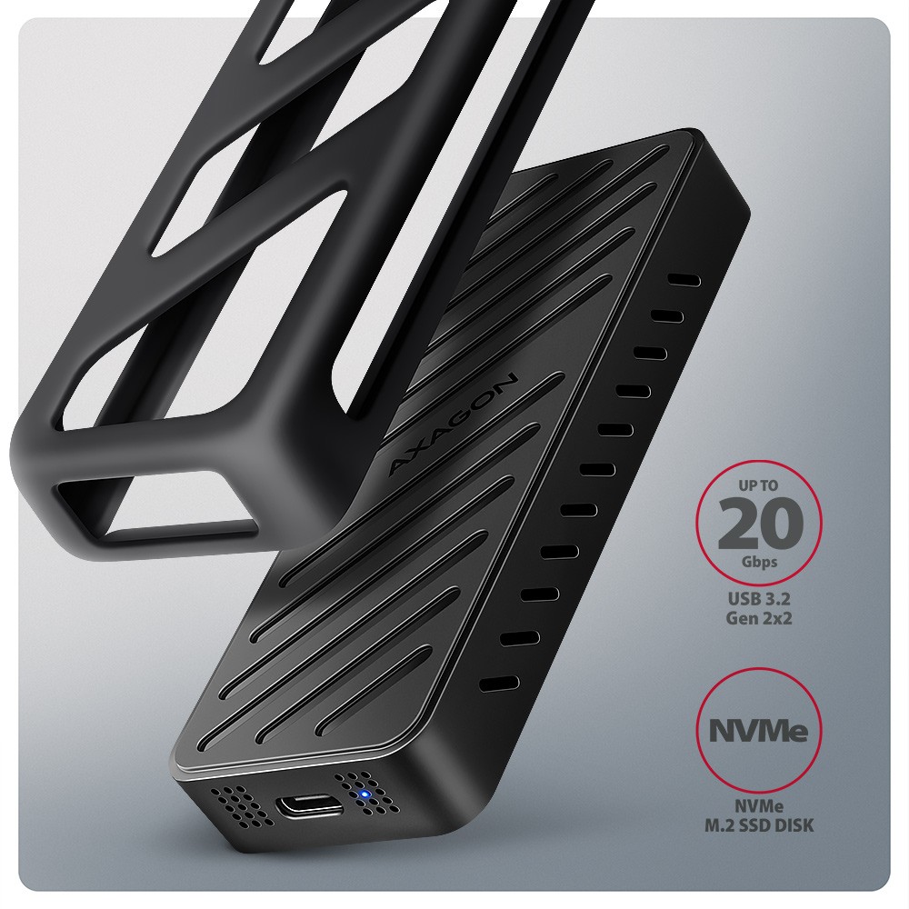 Aluminijasto ohišje za zunanji SSD M.2 NVMe USB-C 3.2 Gen 2 (20Gbps) 2