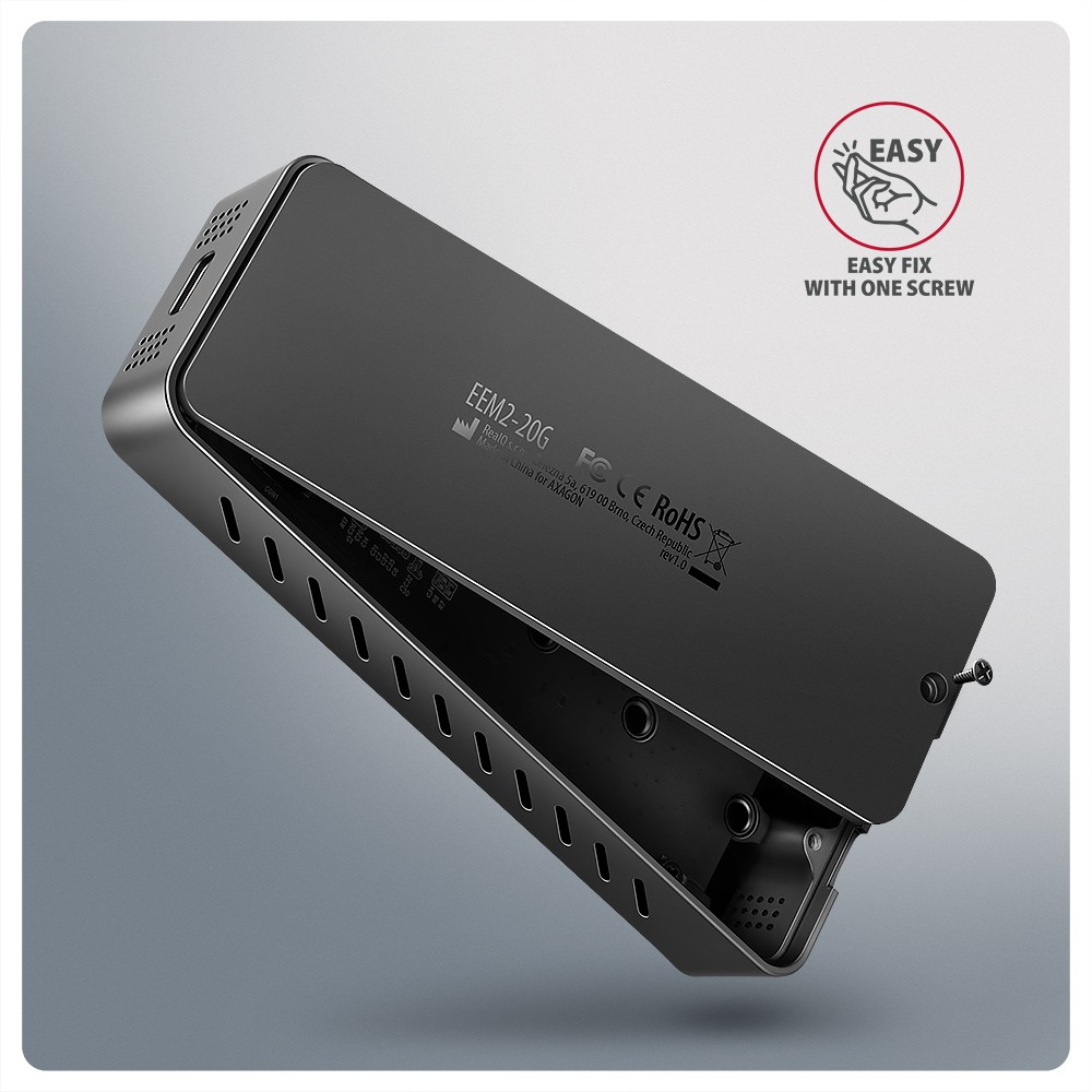 Aluminijasto ohišje za zunanji SSD M.2 NVMe USB-C 3.2 Gen 2 (20Gbps) 3