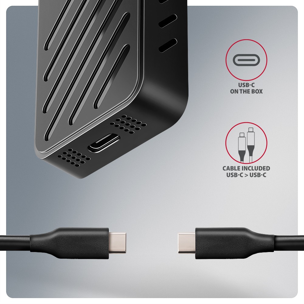 Aluminijasto ohišje za zunanji SSD M.2 NVMe USB-C 3.2 Gen 2 (20Gbps) 5