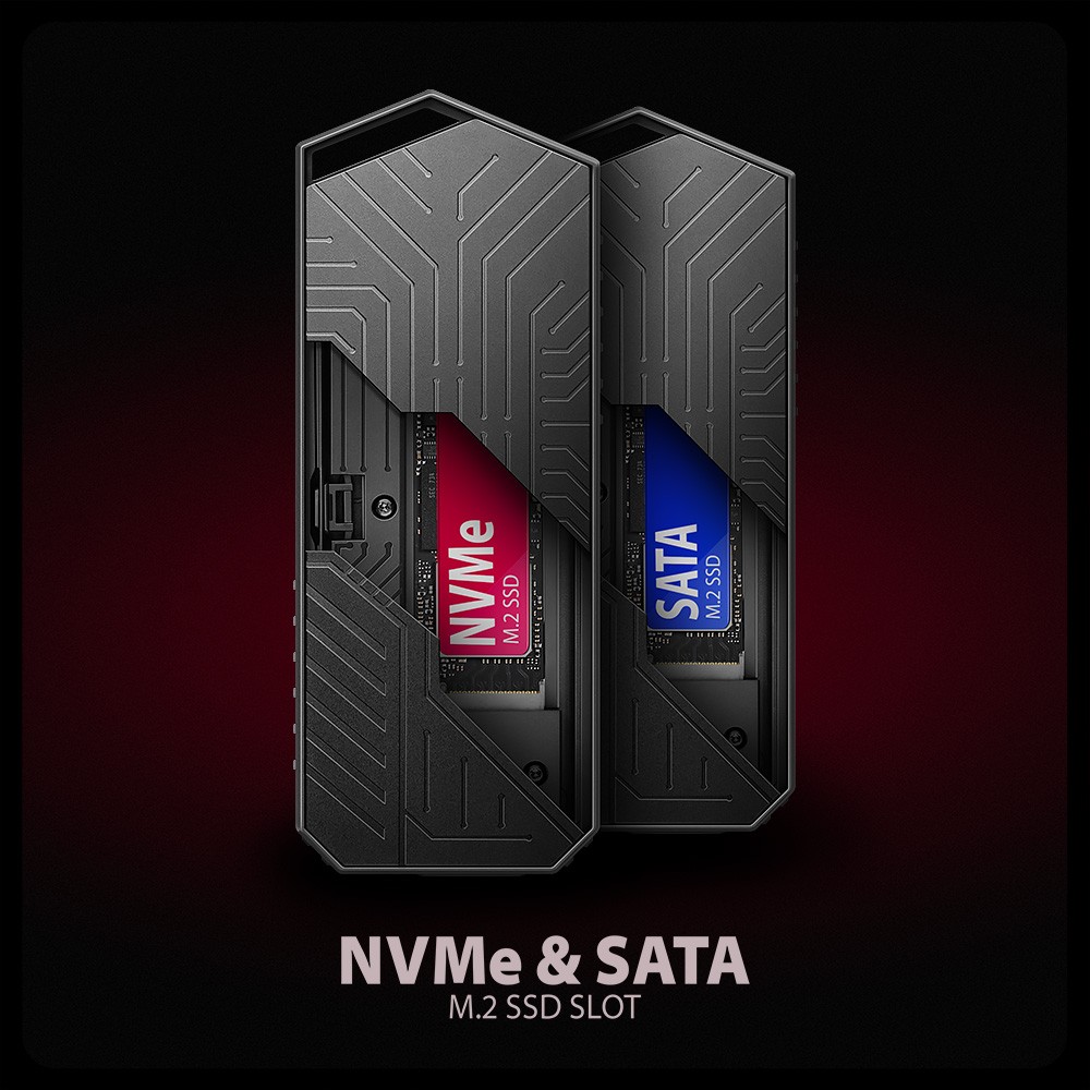 AXAGON EEM2-GAM ohišje za M.2 NVMe/SATA SSD, USB-C 3.2 Gen 2, Gaming 5