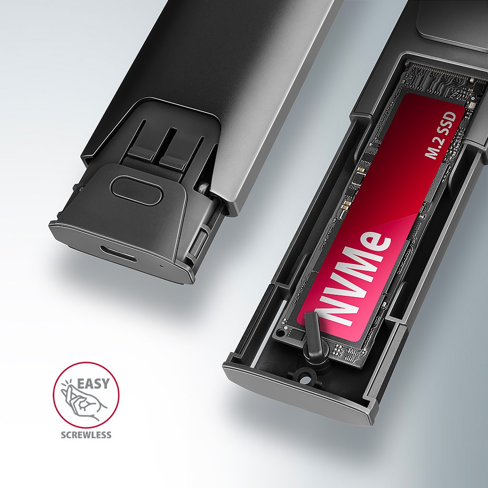 Aluminijasto ohišje za M.2 NVMe/SATA SSD, USB-C 3.2 Gen 2 3