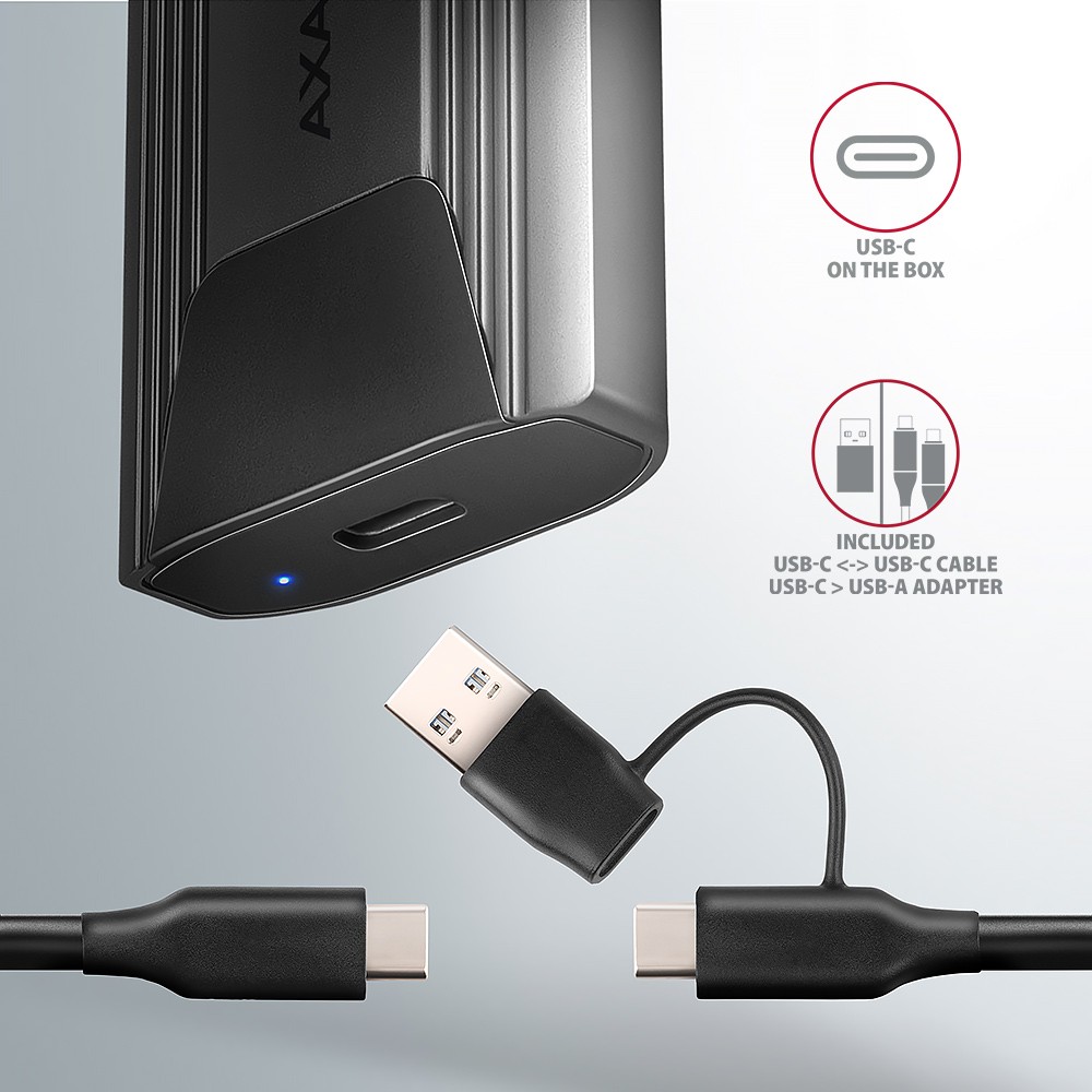 Aluminijasto ohišje za M.2 NVMe/SATA SSD, USB-C 3.2 Gen 2 6
