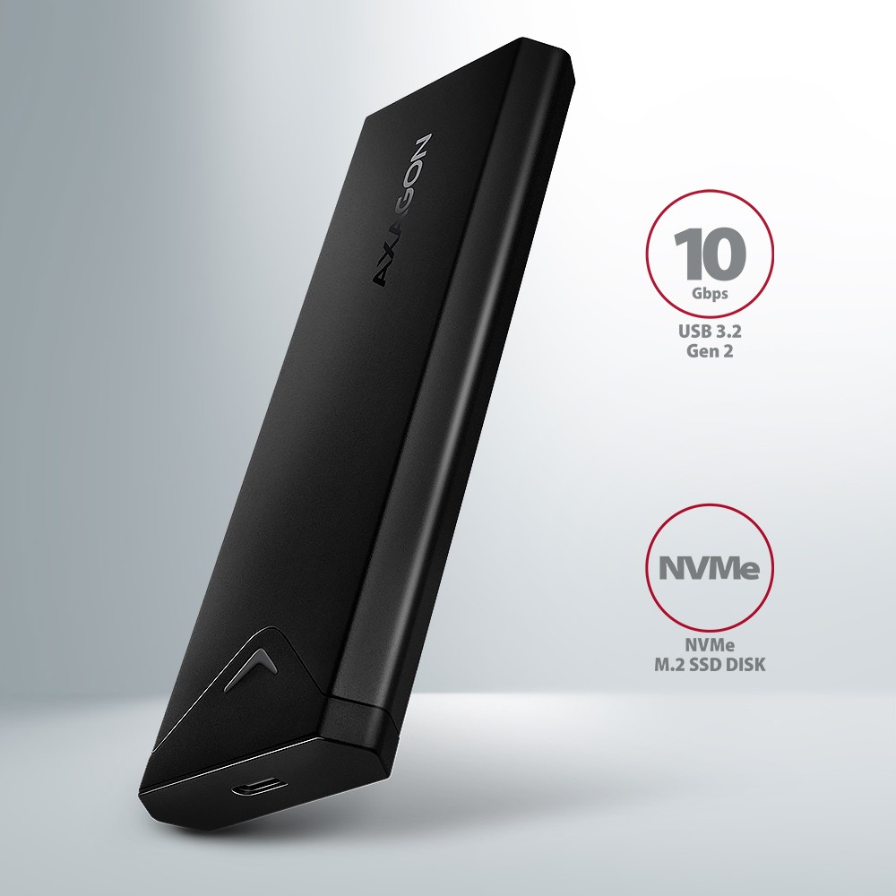 Aluminijasto ohišje za M.2 NVMe SSD, USB-C 3.2 Gen 2, črno 2