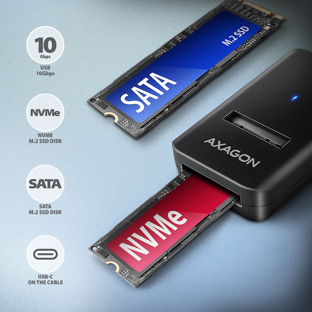Adapter USB 3.2 Gen 2 M.2 NVMe/SATA SSD 2