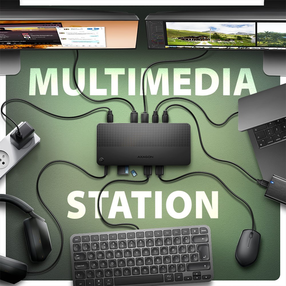 Večnamenski USB4 Hub 12v1 HMC-U4 (8K HDMI/DP, PD 100W) 3