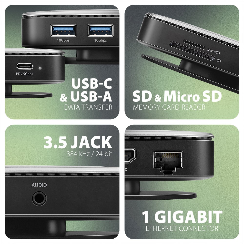 Večnamenski USB Hub 9v1 HMC-UFO (10Gbps, 4K HDMI, M.2, PD 100W) 3