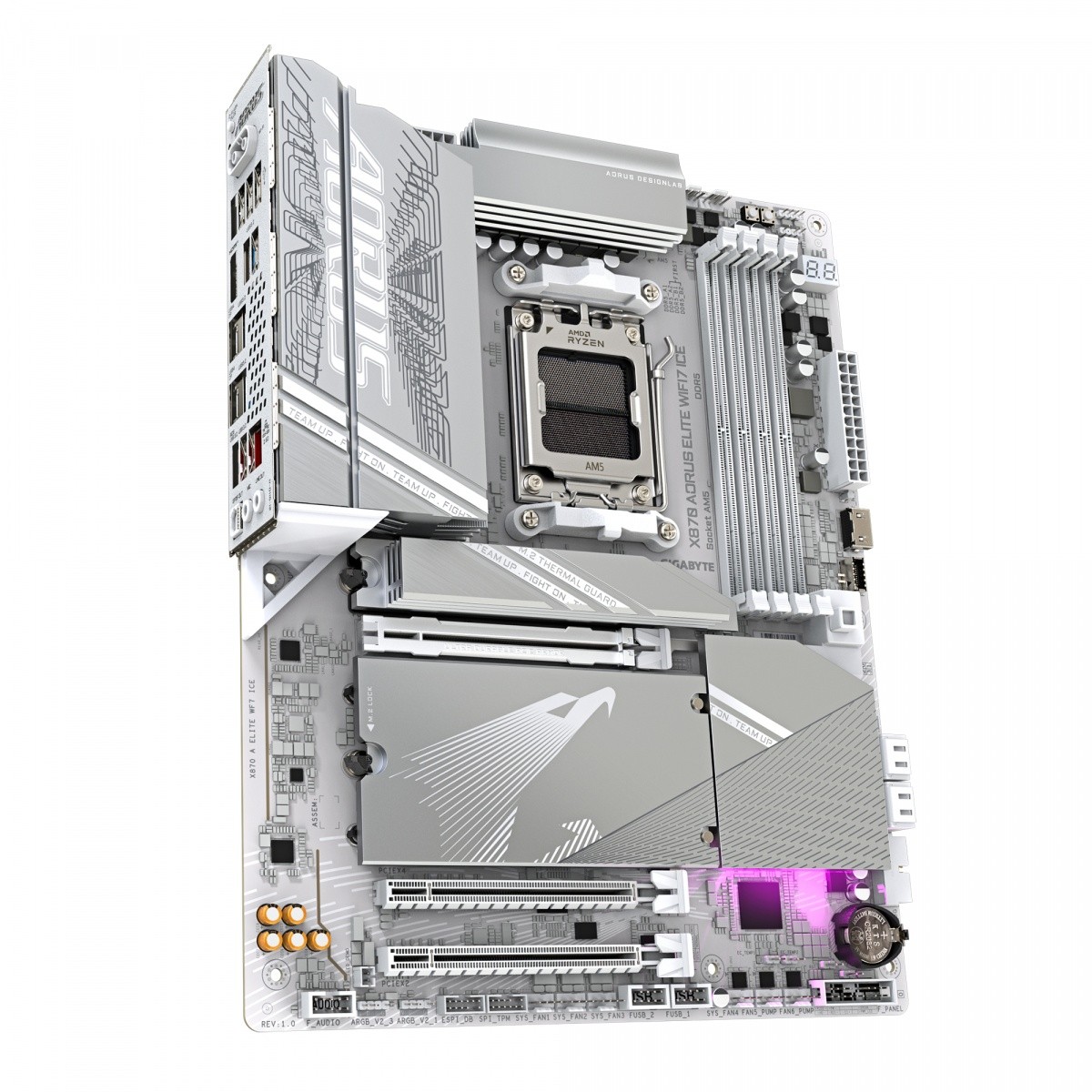 Matična plošča X870 A ELITE WF7 ICE AM5, 4x DDR5, HDMI/USB-C ATX 3