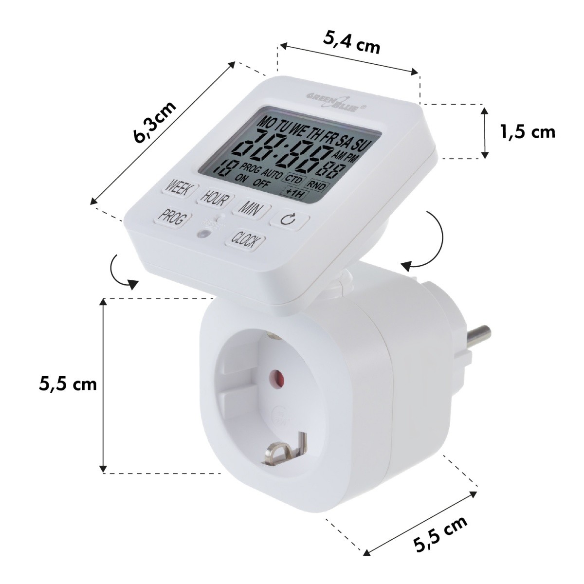 Digitalni časovni stikalni vklopnik GB605 E, 16A, IP20 8
