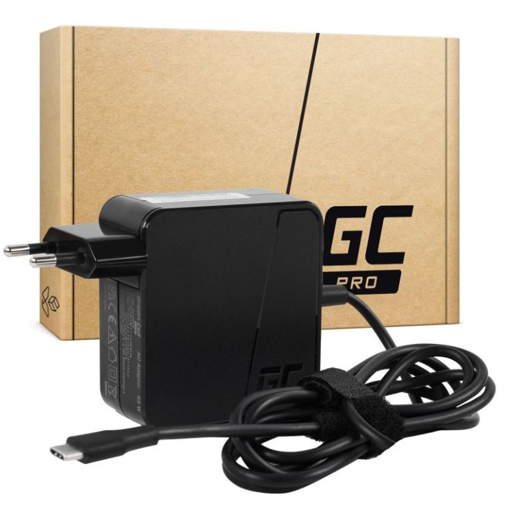 Green Cell USB-C napajalnik 65W (PD, 5-20V)