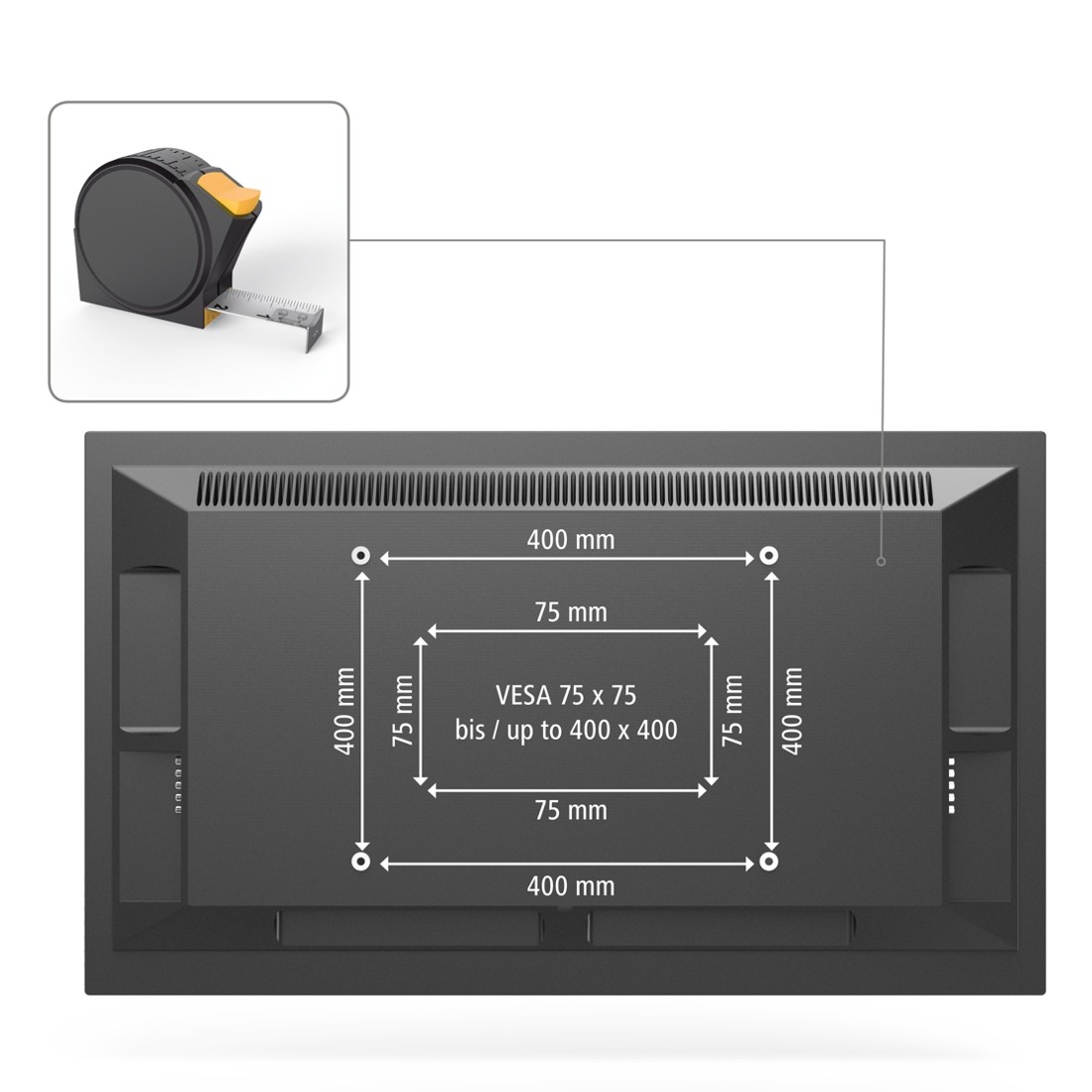 Hama TV stenski nosilec za TV, fiksni, 65" (165 cm), 400x400 mm 7