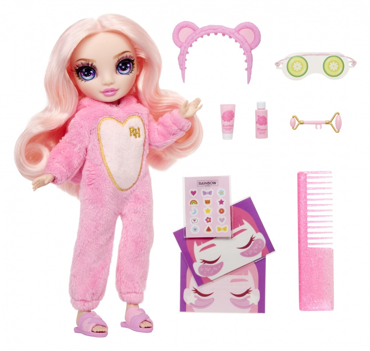 Lutka Rainbow High Junior PJ Party - Bella Pink 2