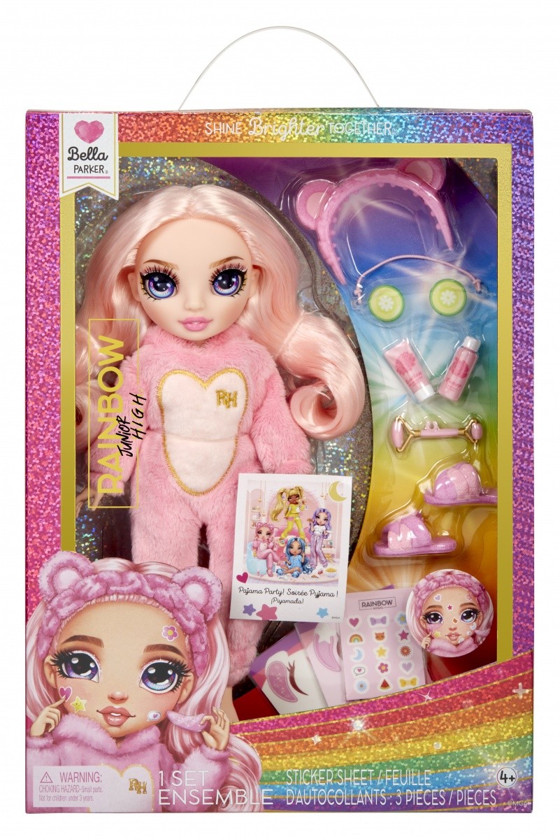 Lutka Rainbow High Junior PJ Party - Bella Pink