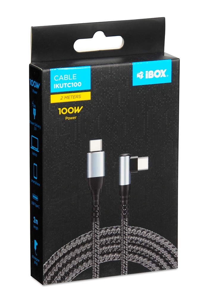 Kabel USB-C 100W, 90 stopinj 2