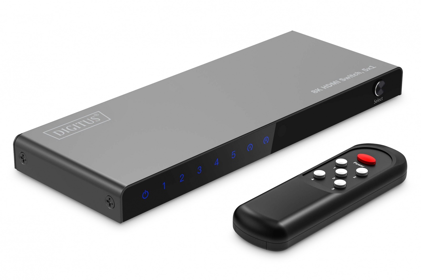 Digitus 8K HDMI 5x1 preklopnik/razdelilnik s pilotom