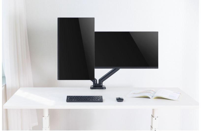 Plinski nosilec za 2 monitorja 17-32", do 9 kg, vrtljiv 4