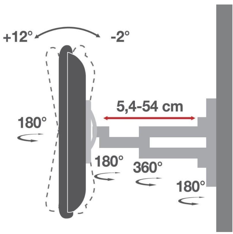 Stenski TV nosilec 40-65", do 35 kg, vrtljiv in nagibni 2