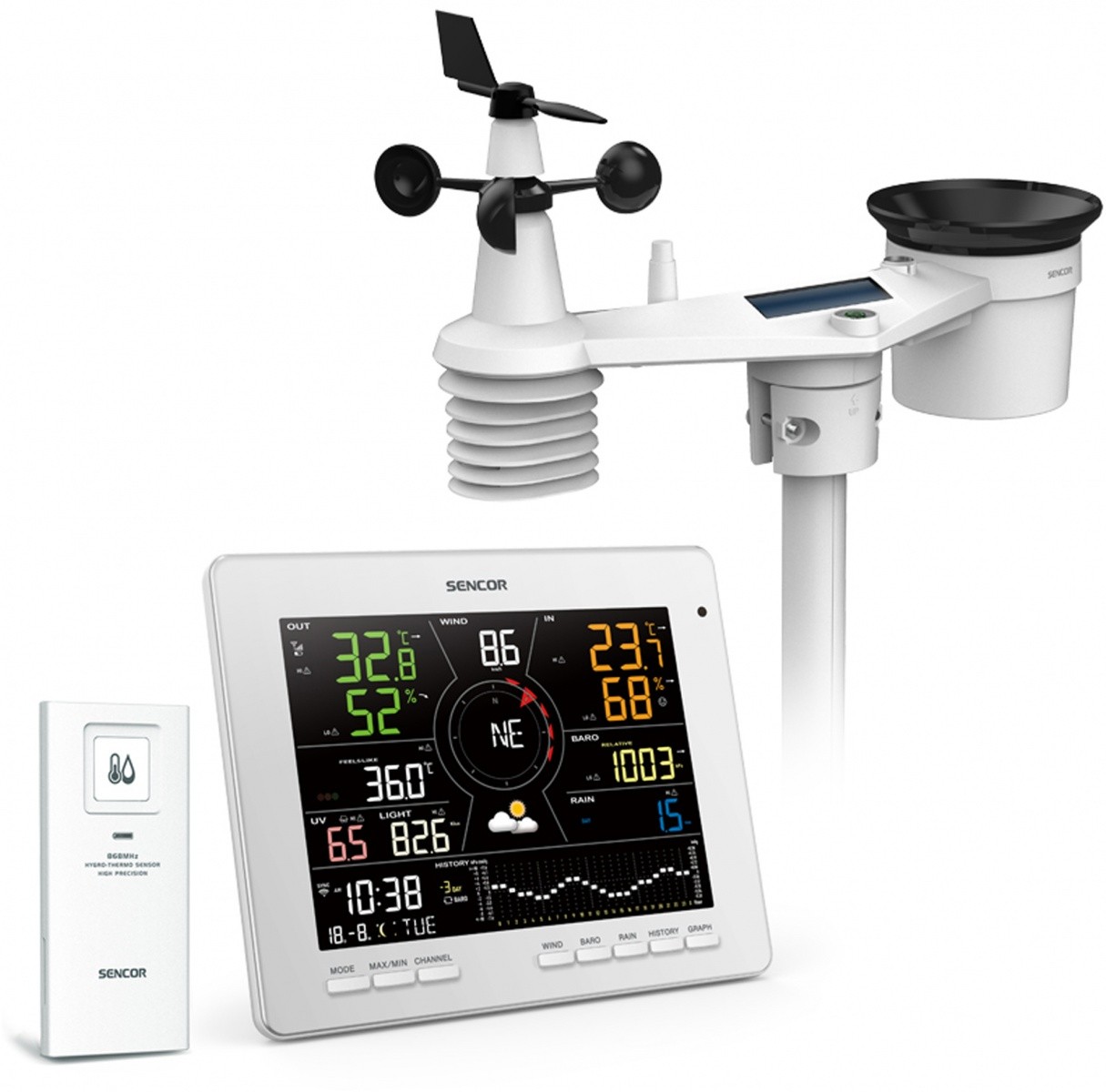 Sencor SMART WiFi meteorološka postaja z 7-v-1 senzorjem 2