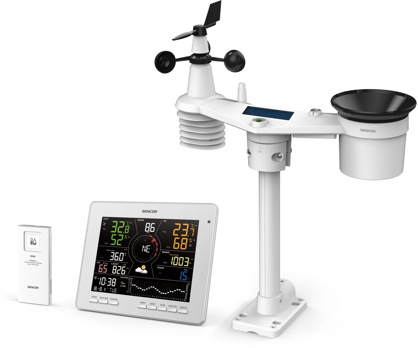 Sencor SMART WiFi meteorološka postaja z 7-v-1 senzorjem