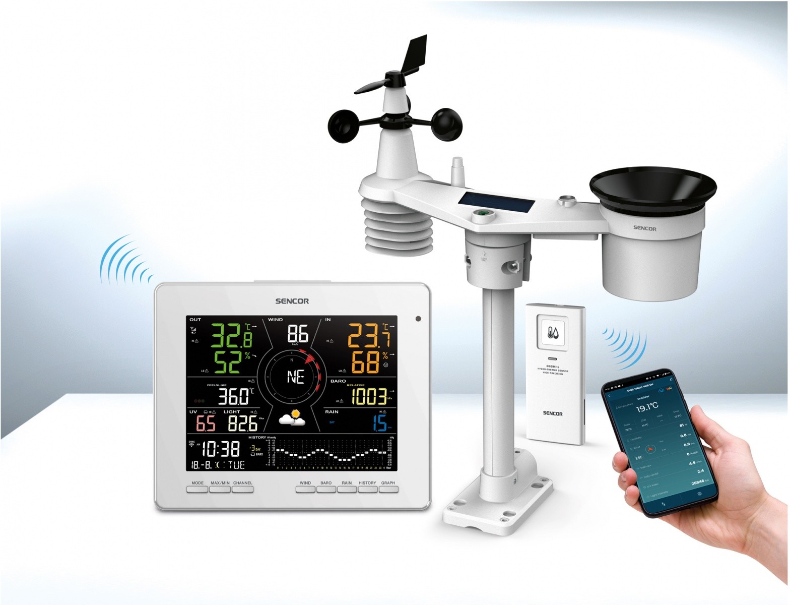 Sencor SMART WiFi meteorološka postaja z 7-v-1 senzorjem 3