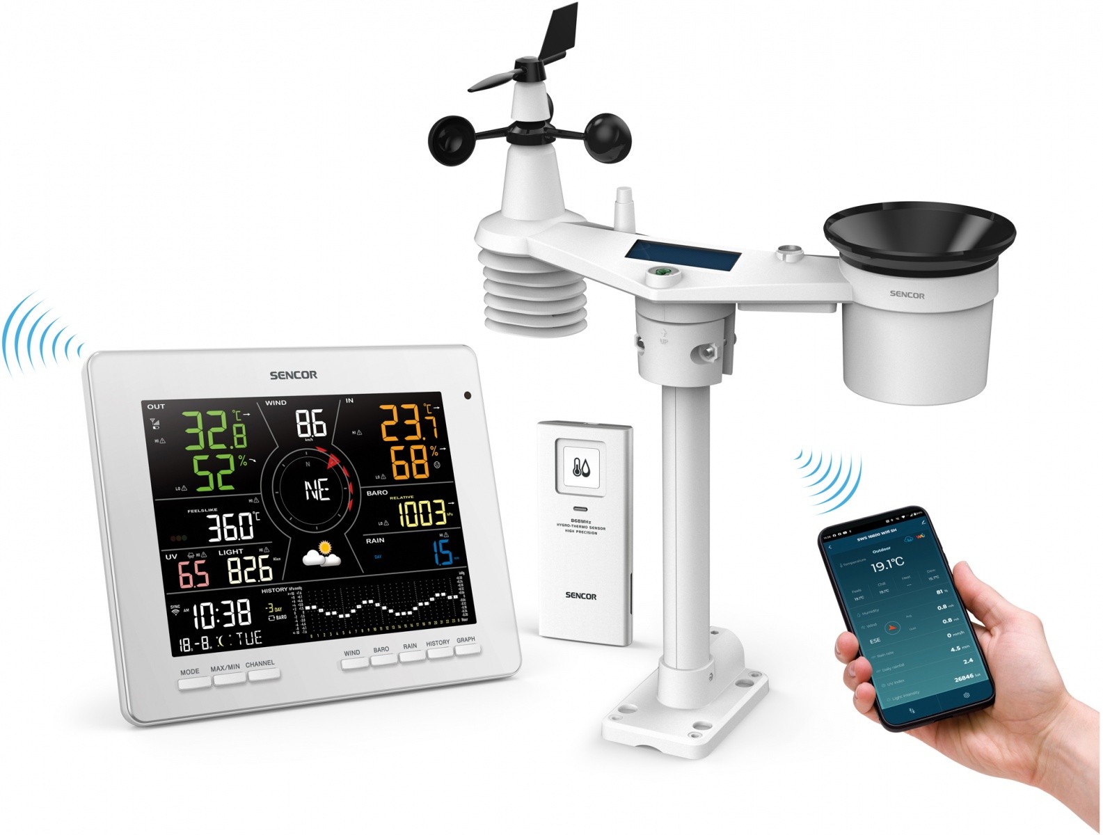 Sencor SMART WiFi meteorološka postaja z 7-v-1 senzorjem 5