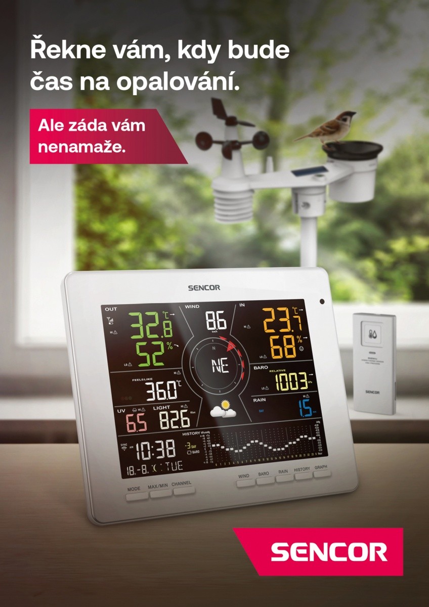Sencor SMART WiFi meteorološka postaja z 7-v-1 senzorjem 6